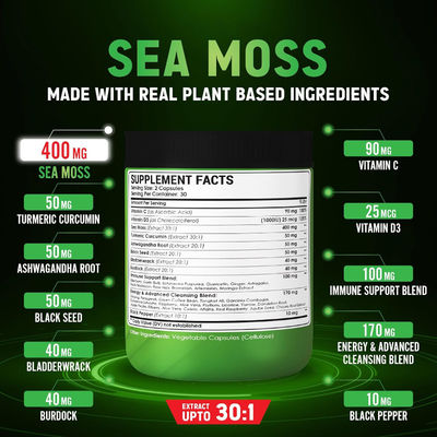 Buy Plant Based Sea Moss Capsules Seaweed Supplements Enhance Immunity Promote Digestive online manufacture