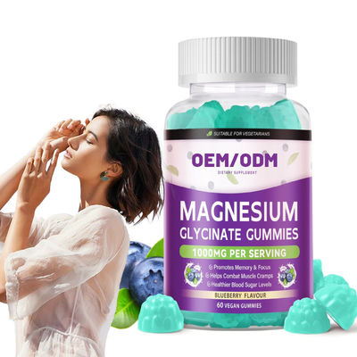 High Absorption Magnesium Glycinate Gummies for Relaxation Muscle Support Non GMO Berry Flavor