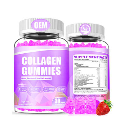 Good price Strawberry Flavor Collagen Gummies With Biotin Sea Moss For Skin Hair Nail Support online