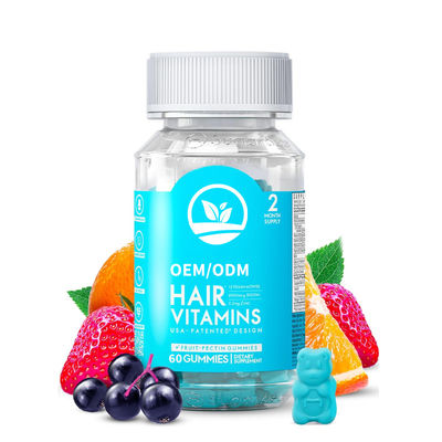 Good price Hair Care Vitamin Gummies Biotin Collagen Keratin Support Nourish Scalp Strengthen Hair Anti Breakage Natural Flavors Vegan Trade Assurance online