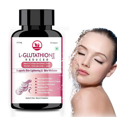 Good price Natural Extracts Skin Lightening Capsules Dark Spot Corrector Even Tone Non GMO Halal 60 Caps online