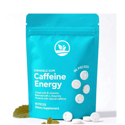 Sugar Free Energy Chewing Gum with 24 Months Shelf-Life and 90 pcs/Bag for Mental Nerve Enhancement